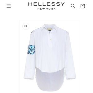 Hellessy White and Blue Long Sleeve Shirt it fits bigger sizes